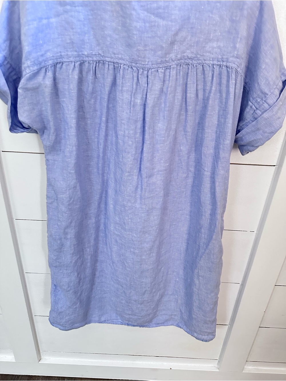 Baird McNutt J Crew 100% Irish Linen blue relaxed lagonlook classic shirt dress - Picture 8 of 11